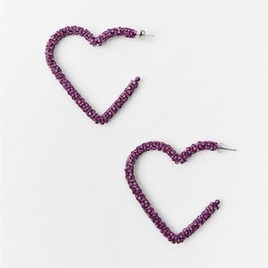 ZARA RHINESTONE HEART EARRINGS BARBIE BARBIECORE